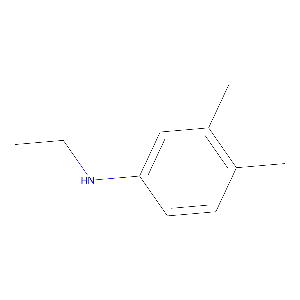 N-Ethyl-3,4-dimethylaniline molecular structure, CAS 27285-20-7