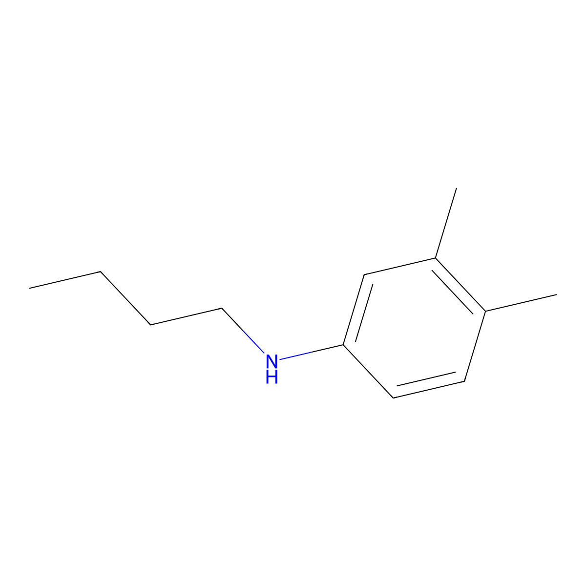N-butyl-3,4-dimethylaniline molecular structure, CAS 27285-22-9