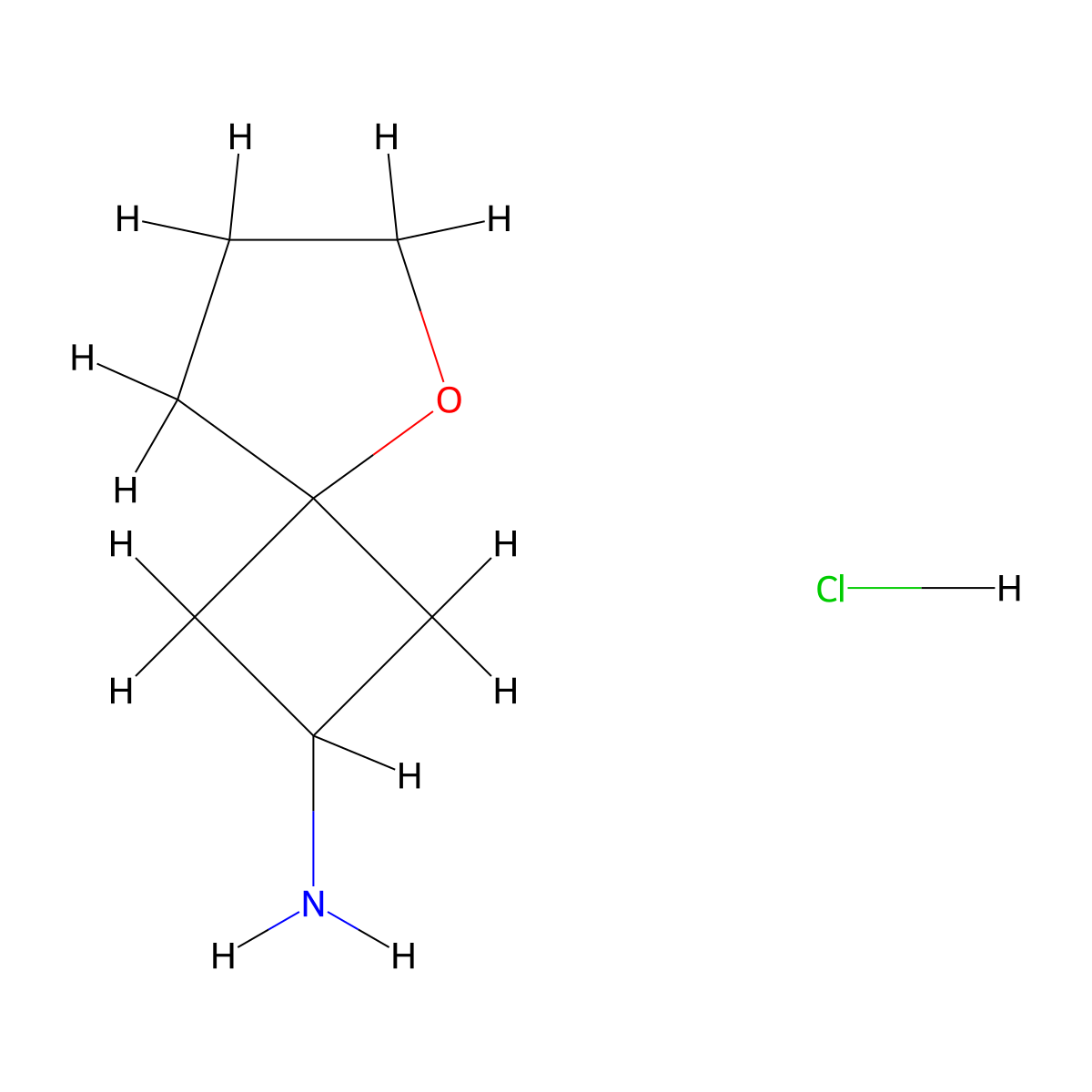 5-Oxaspiro[3.4]octan-2-amine hydrochloride molecular structure, CAS 2728500-44-3