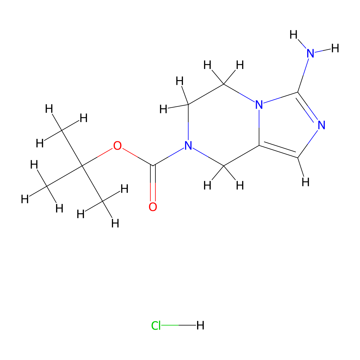 tert-butyl 3-amino-5H,6H,7H,8H-imidazo(1,5-a)pyrazine-7-carboxylate hydrochloride molecular structure, CAS 2728513-06-0