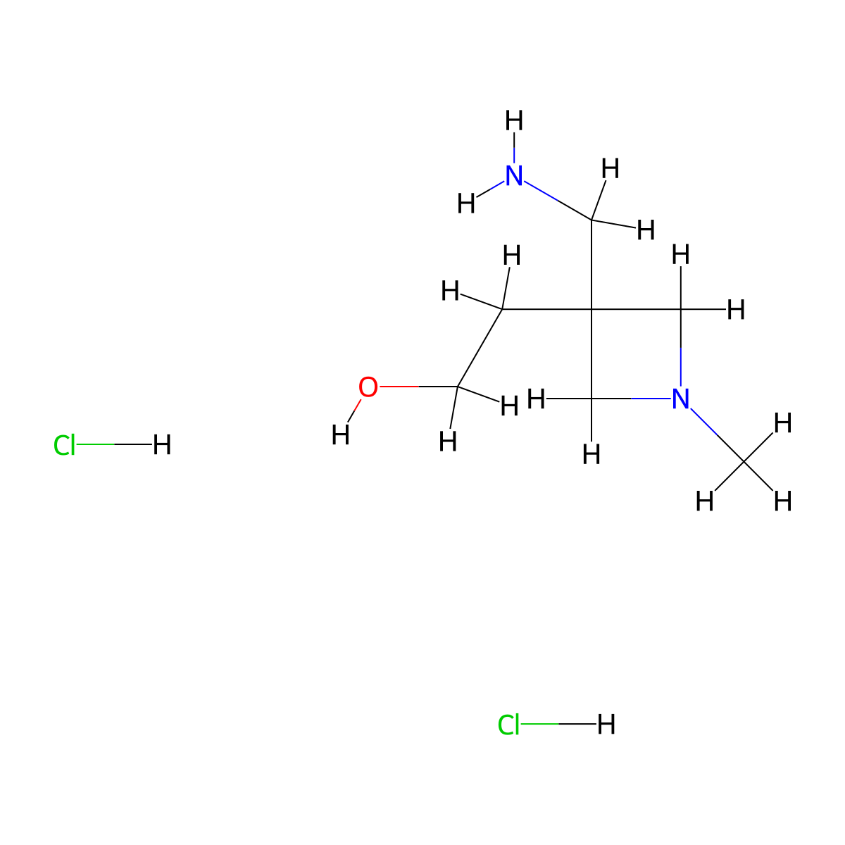 2-[3-(Aminomethyl)-1-methylazetidin-3-yl]ethan-1-ol dihydrochloride molecular structure, CAS 2728520-59-8