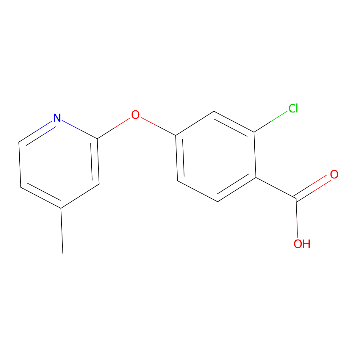 2-Chloro-4-((4-methylpyridin-2-yl)oxy)benzoic Acid molecular structure, CAS 2728521-29-5