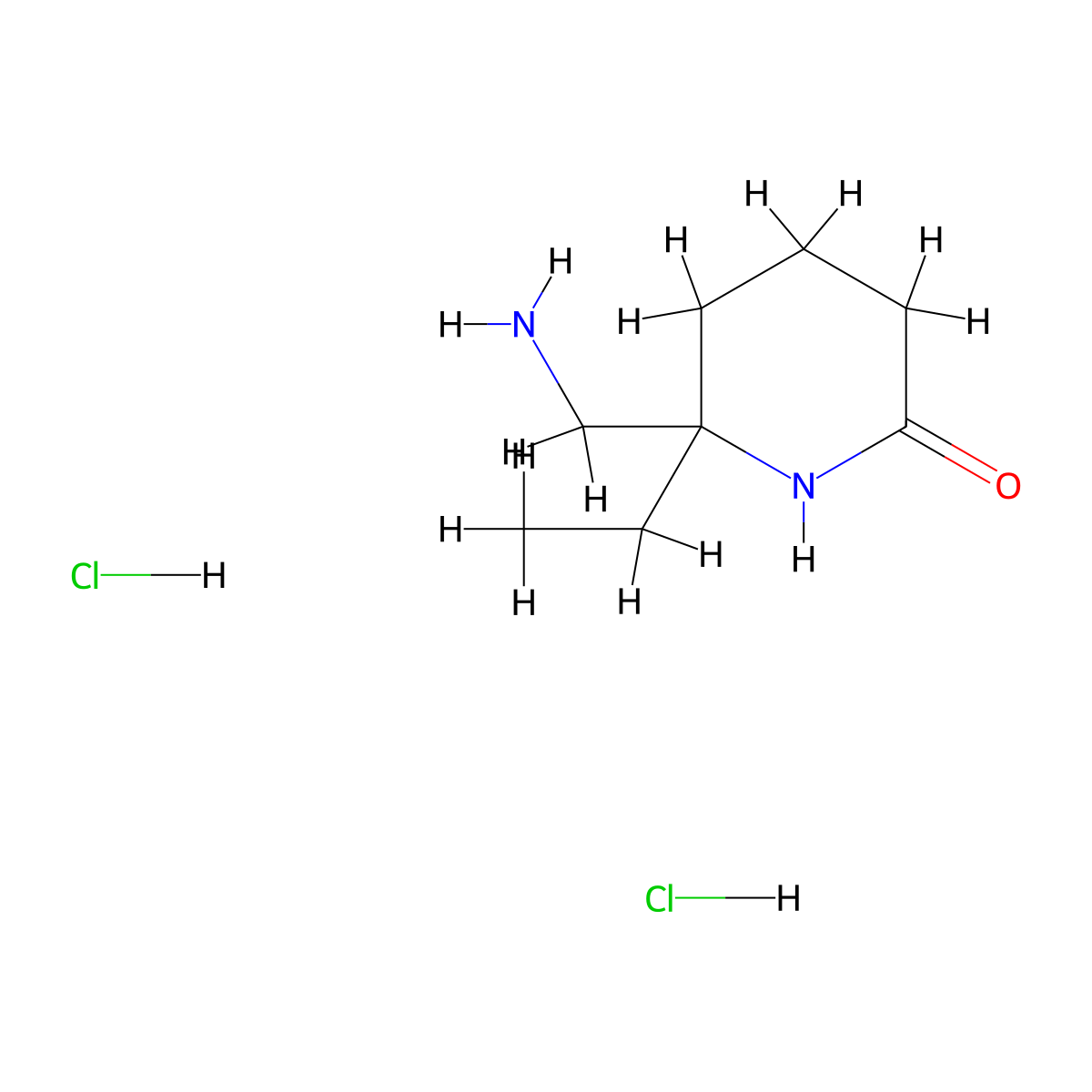 6-(Aminomethyl)-6-ethylpiperidin-2-one dihydrochloride molecular structure, CAS 2728547-35-9