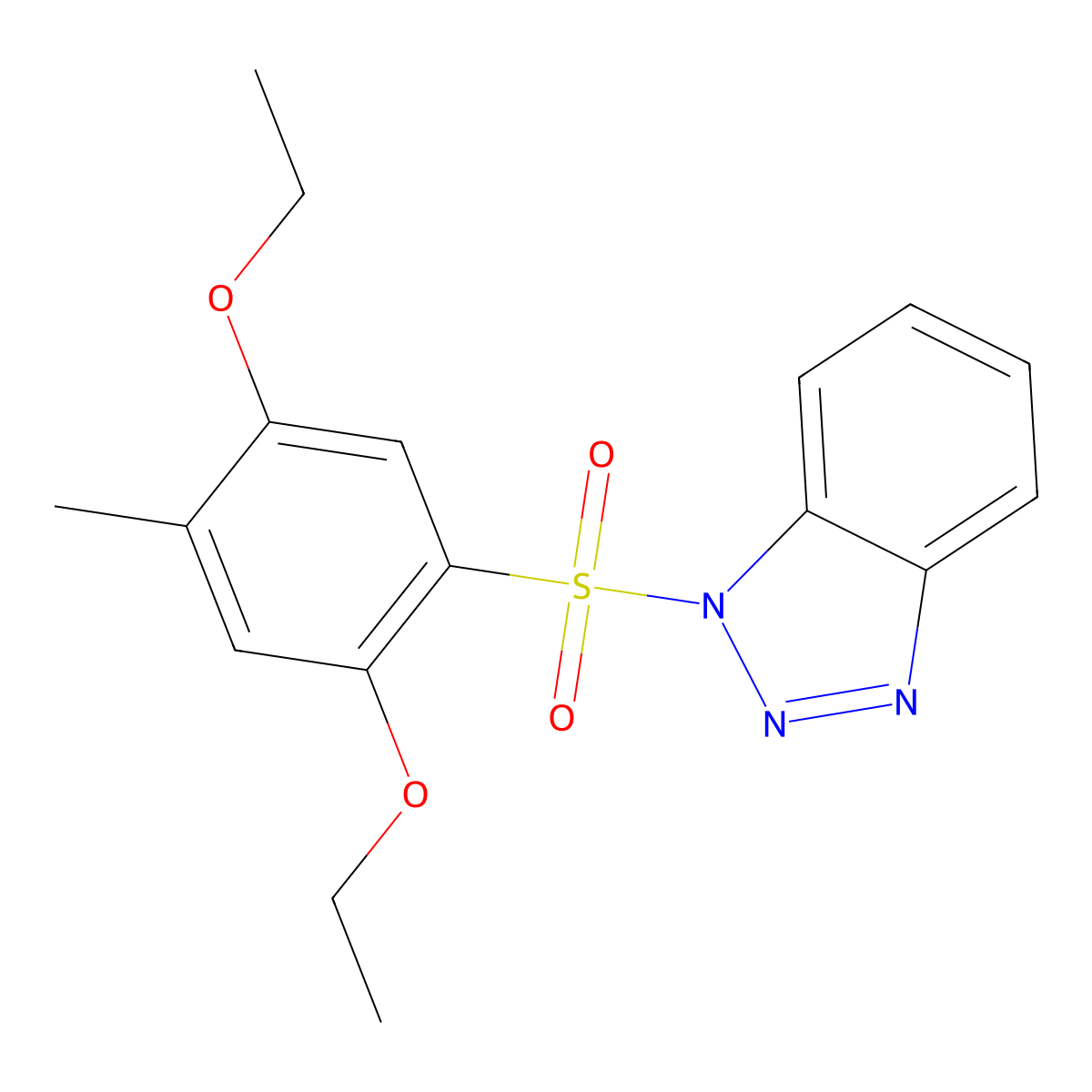 1-(2,5-Diethoxy-4-methylphenyl)sulfonylbenzotriazole molecular structure, CAS 2728561-40-6