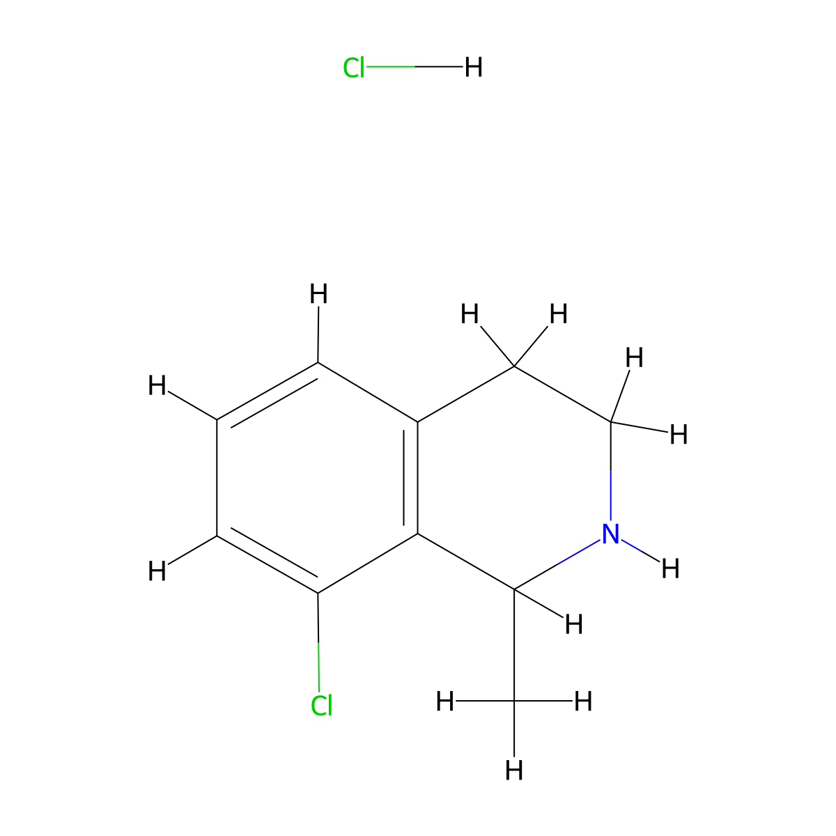 8-Chloro-1-methyl-1,2,3,4-tetrahydroisoquinoline hydrochloride molecular structure, CAS 2728580-54-7