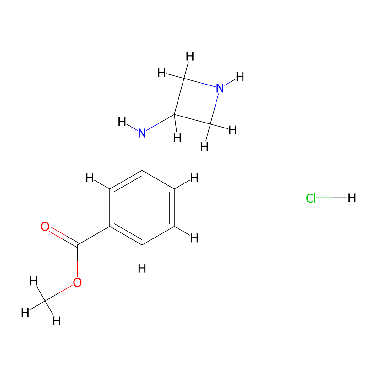 Methyl 3-[(azetidin-3-yl)amino]benzoate hydrochloride molecular structure, CAS 2728584-69-6