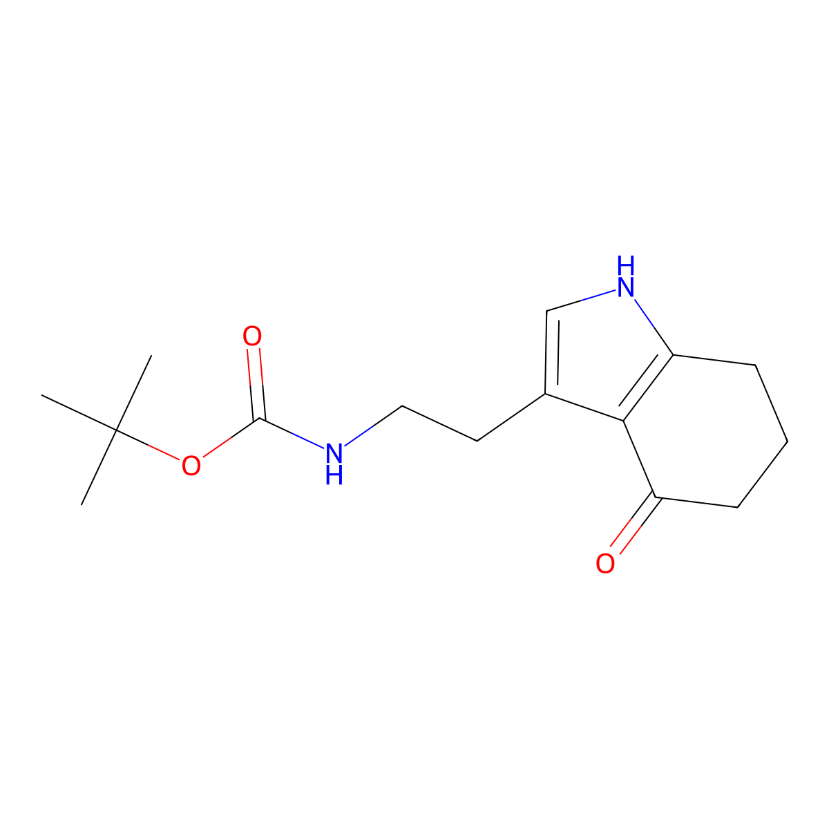 tert-butyl N-[2-(4-oxo-4,5,6,7-tetrahydro-1H-indol-3-yl)ethyl]carbamate molecular structure, CAS 2728586-71-6