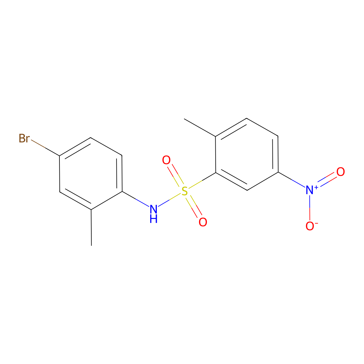 N-(4-bromo-2-methylphenyl)-2-methyl-5-nitrobenzenesulfonamide molecular structure, CAS 2728595-02-4