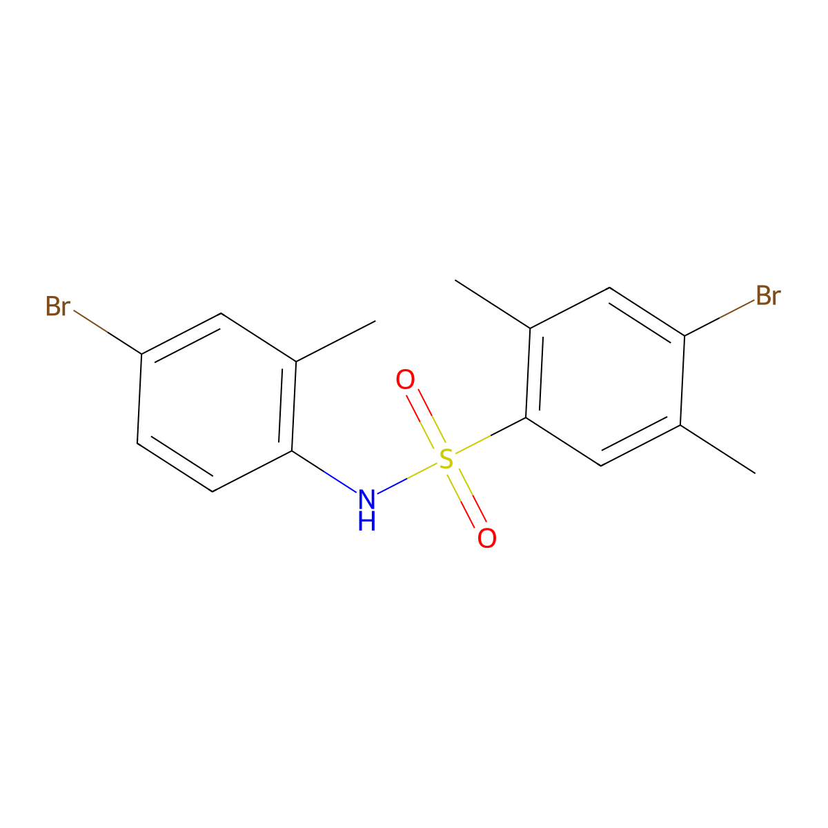 4-bromo-N-(4-bromo-2-methylphenyl)-2,5-dimethylbenzenesulfonamide molecular structure, CAS 2728598-33-0