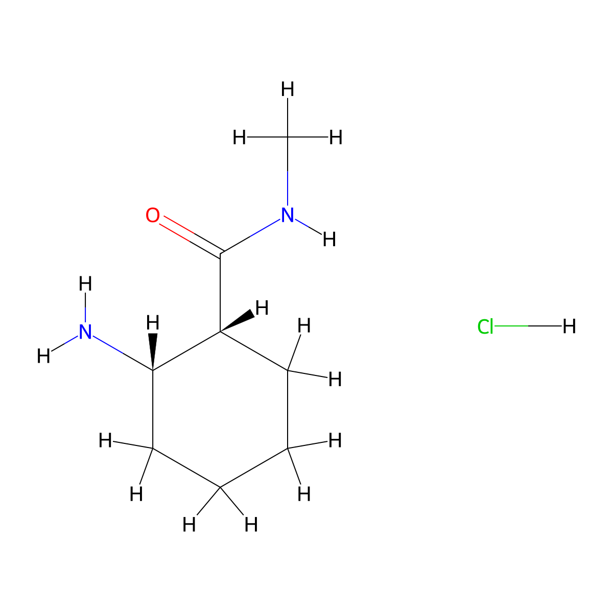 rac-(1R,2S)-2-amino-N-methylcyclohexane-1-carboxamide hydrochloride molecular structure, CAS 2728601-84-9