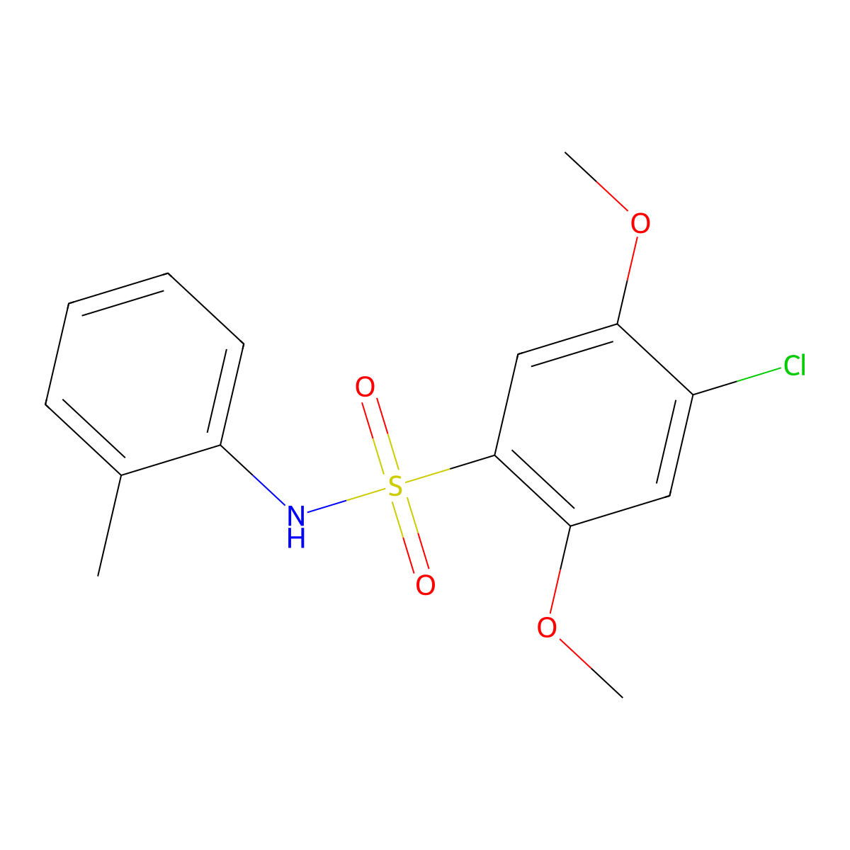 4-chloro-2,5-dimethoxy-N-(2-methylphenyl)benzenesulfonamide molecular structure, CAS 2728617-73-8