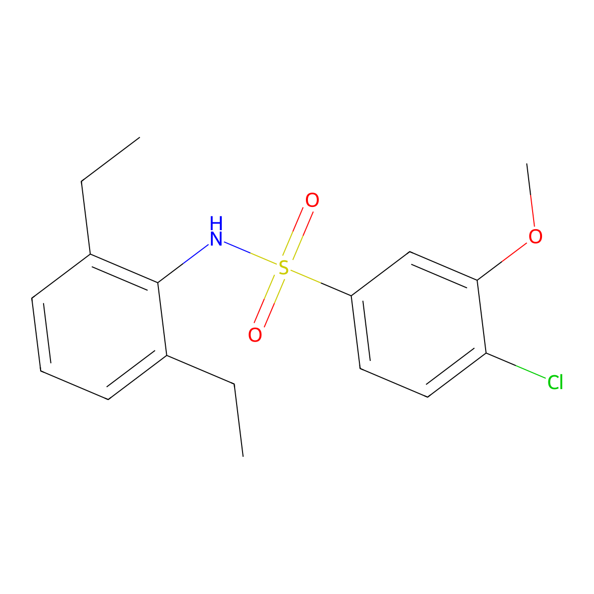 4-chloro-N-(2,6-diethylphenyl)-3-methoxybenzenesulfonamide molecular structure, CAS 2728617-82-9