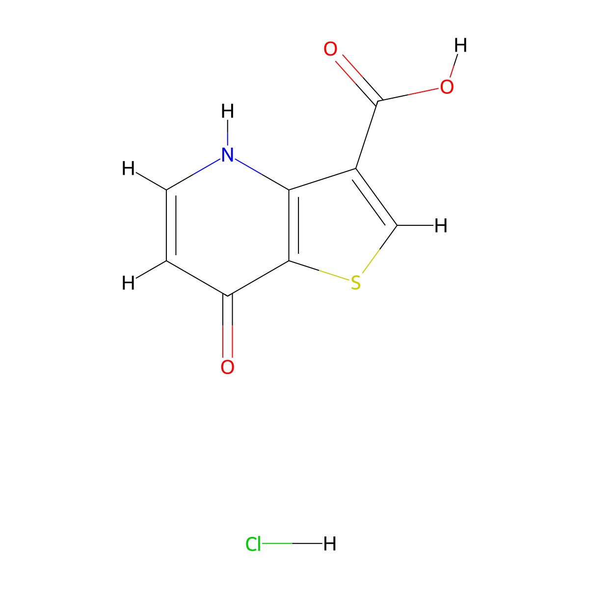 7-Hydroxythieno[3,2-b]pyridine-3-carboxylic acid hydrochloride molecular structure, CAS 2728629-32-9