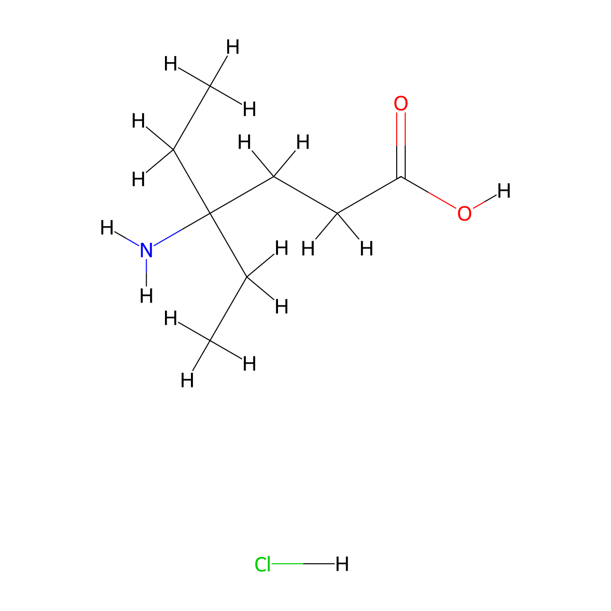 4-Amino-4-ethylhexanoic acid hydrochloride molecular structure, CAS 2728642-05-3