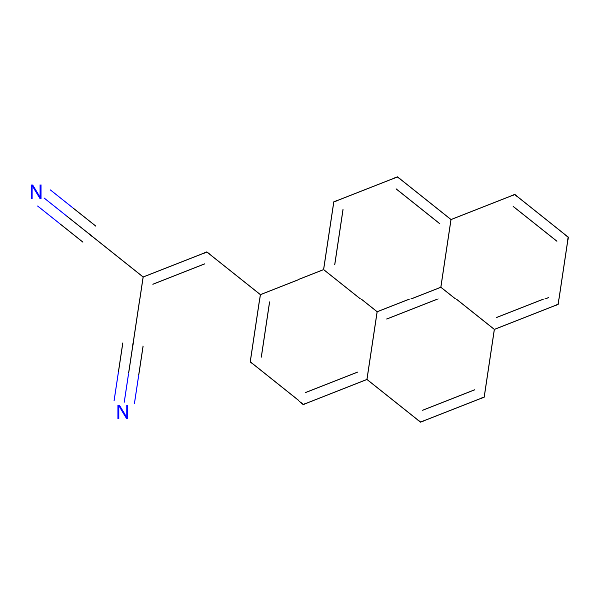 2-(Pyren-1-ylmethylidene)propanedinitrile molecular structure, CAS 27287-82-7