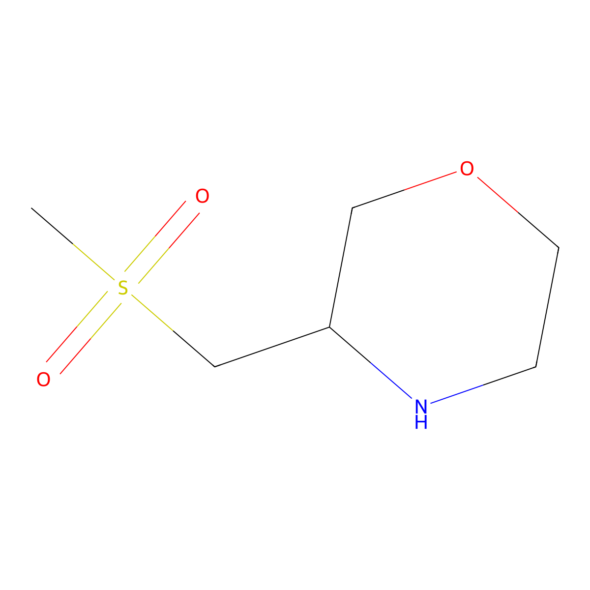 (3S)-3-(methanesulfonylmethyl)morpholine molecular structure, CAS 2728709-99-5
