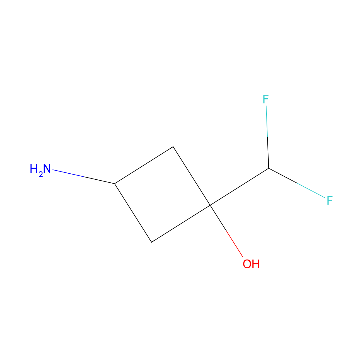 3-Amino-1-(difluoromethyl)cyclobutan-1-ol molecular structure, CAS 2728710-16-3