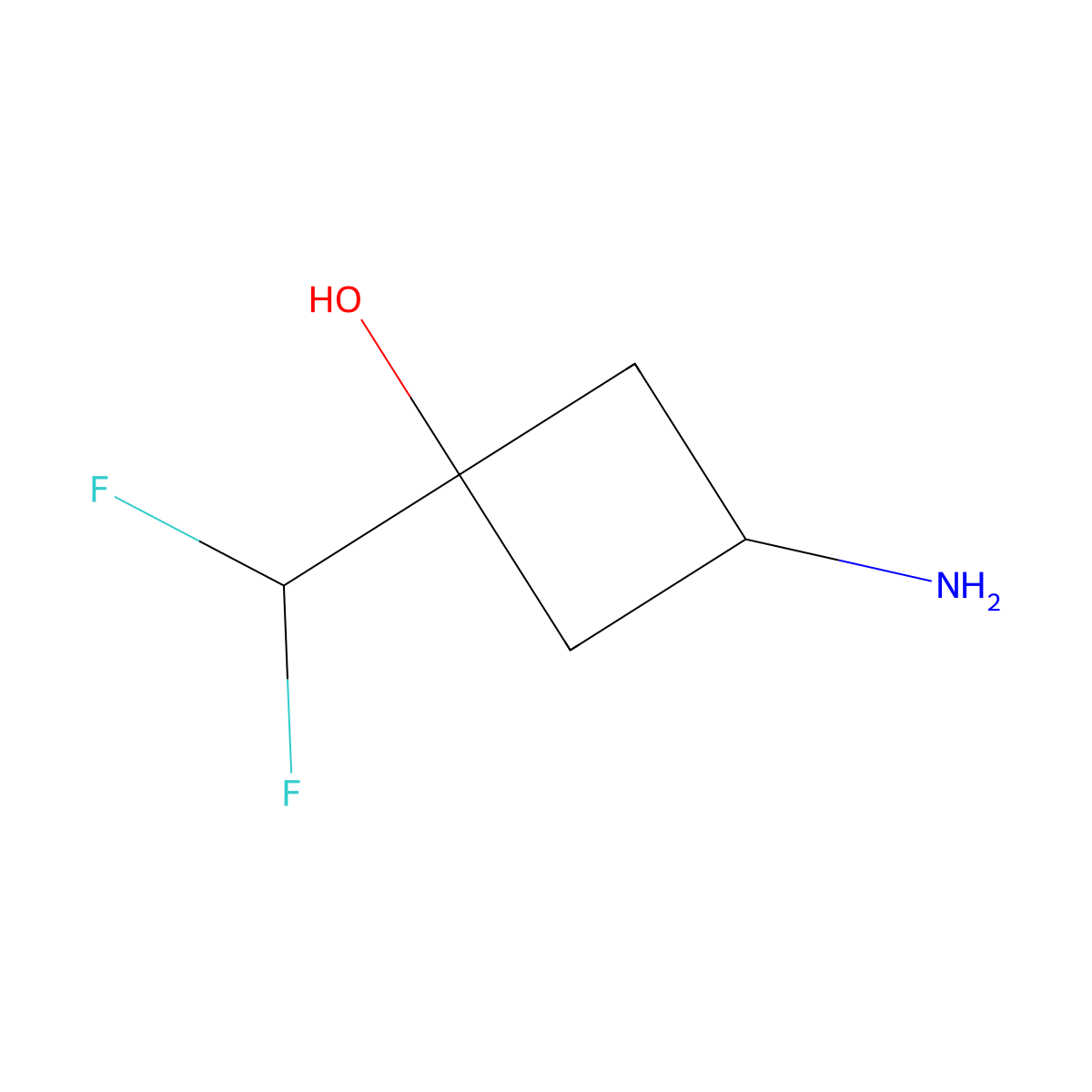 3-Amino-1-(difluoromethyl)cyclobutan-1-ol molecular structure, CAS 2728710-16-3