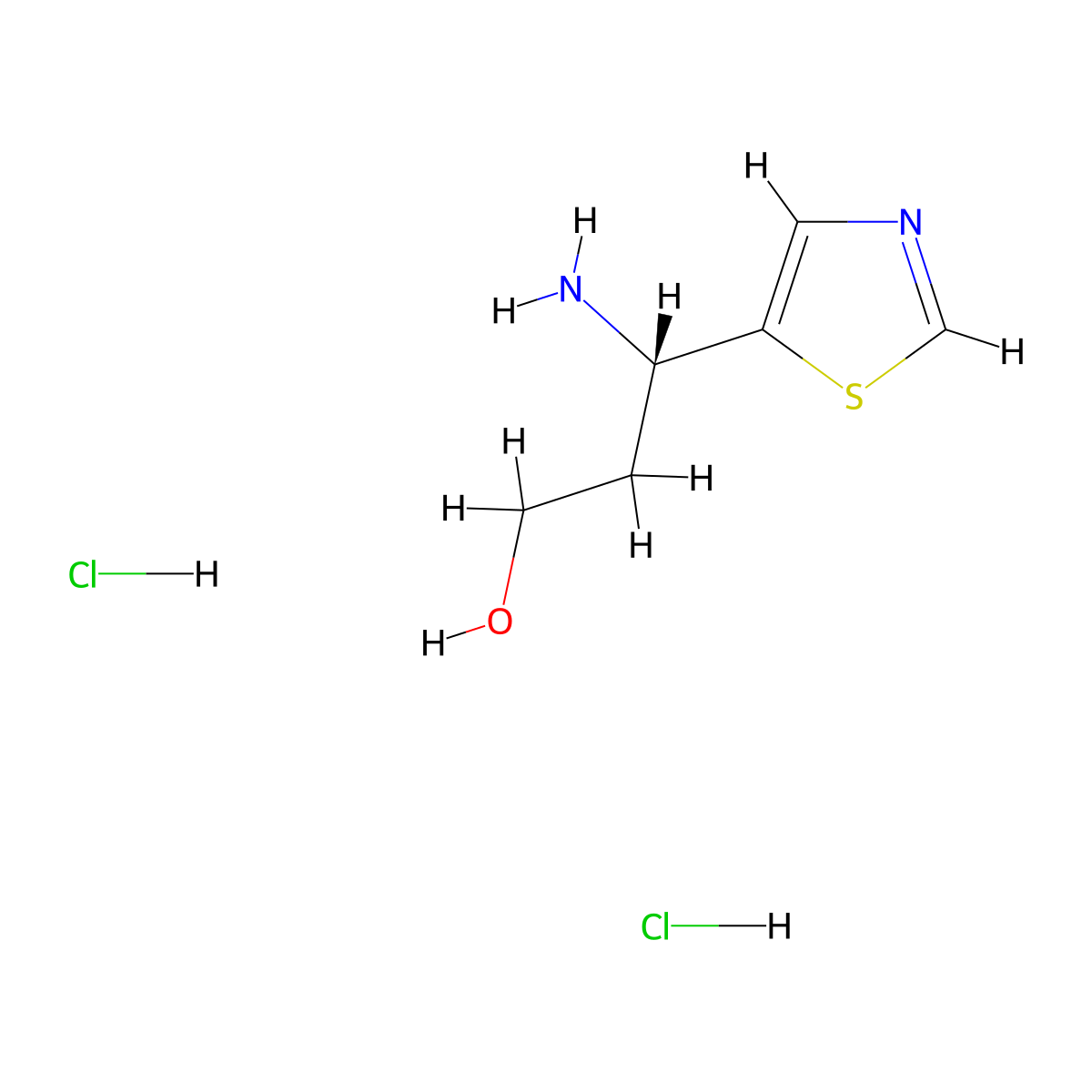 (3S)-3-amino-3-(1,3-thiazol-5-yl)propan-1-ol dihydrochloride molecular structure, CAS 2728725-13-9