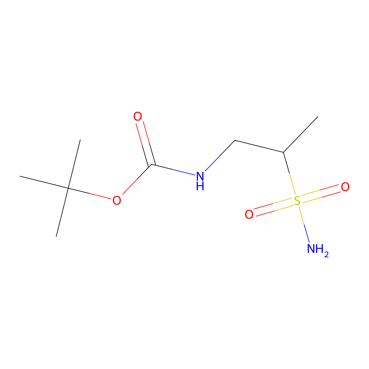 tert-butylN-[(2S)-2-sulfamoylpropyl]carbamate molecular structure, CAS 2728725-15-1