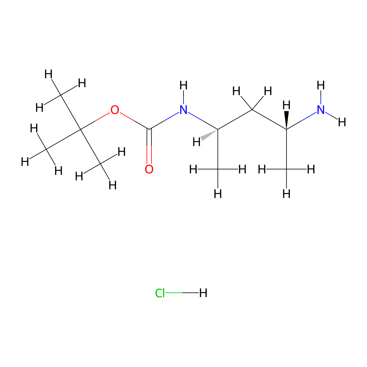 tert-butylN-[(2R,4R)-4-aminopentan-2-yl]carbamatehydrochloride molecular structure, CAS 2728725-18-4