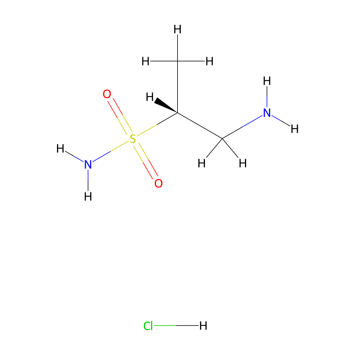 (2R)-1-aminopropane-2-sulfonamidehydrochloride molecular structure, CAS 2728725-22-0