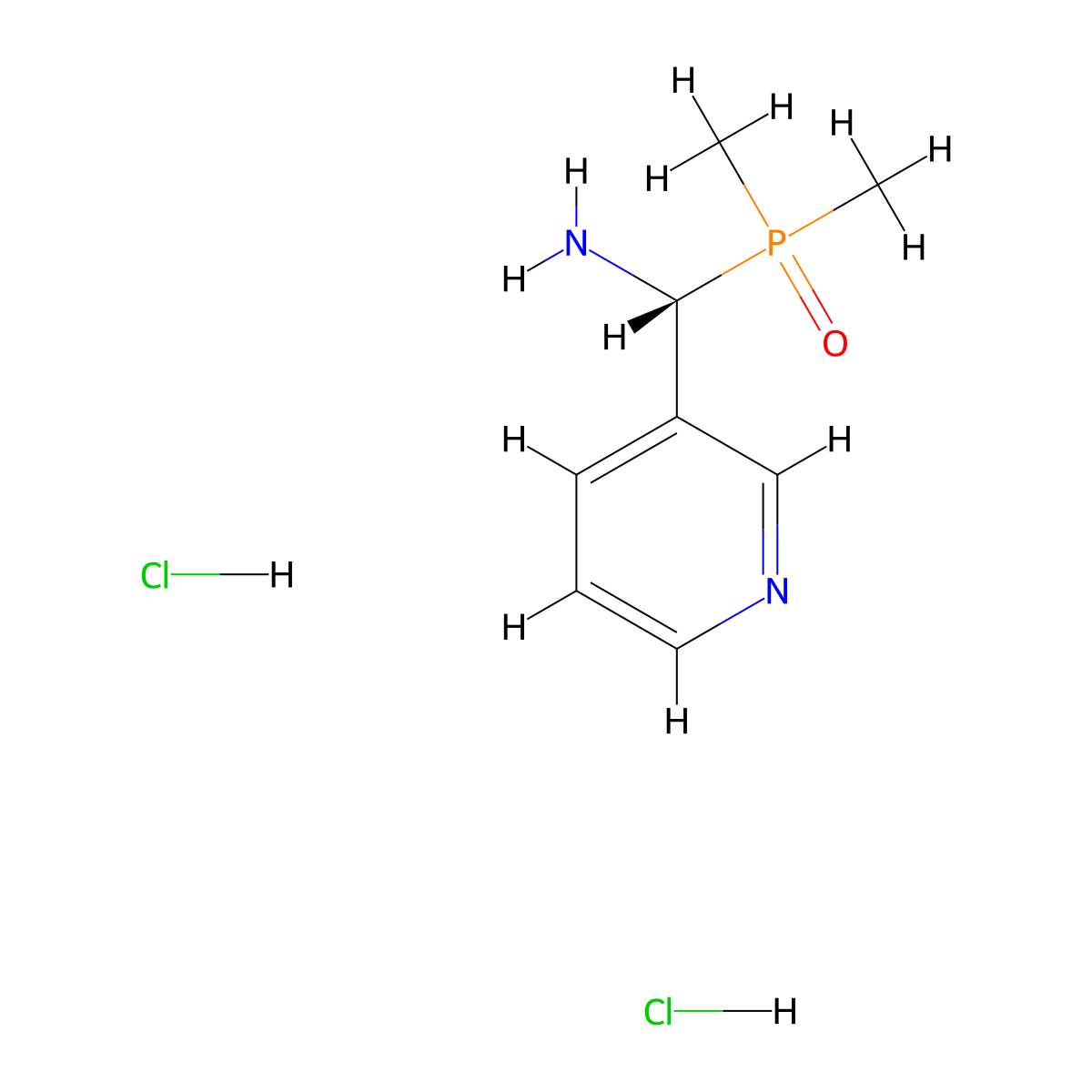 (1R)-1-(dimethylphosphoryl)-1-(pyridin-3-yl)methanaminedihydrochloride molecular structure, CAS 2728725-29-7