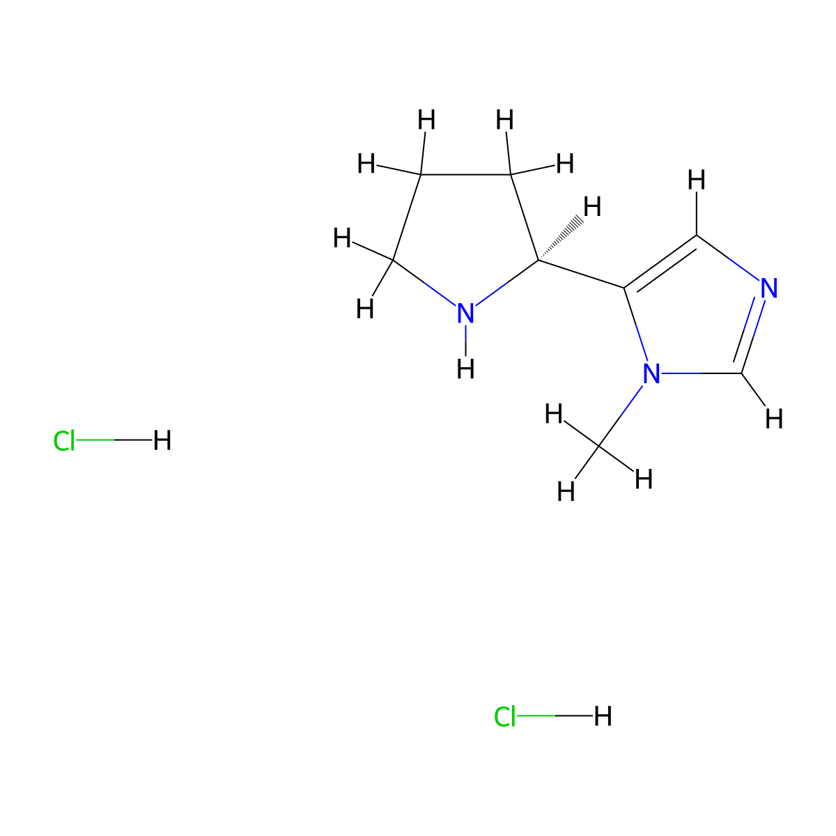 1-methyl-5-[(2S)-pyrrolidin-2-yl]-1H-imidazoledihydrochloride molecular structure, CAS 2728725-56-0