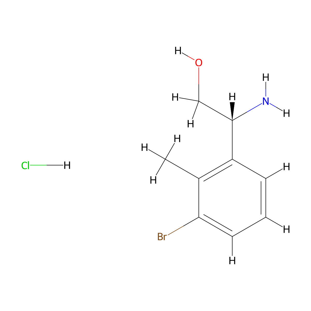 (2R)-2-amino-2-(3-bromo-2-methylphenyl)ethan-1-ol hydrochloride molecular structure, CAS 2728725-66-2