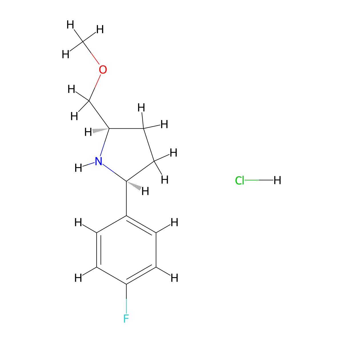(2S,5R)-2-(4-fluorophenyl)-5-(methoxymethyl)pyrrolidine hydrochloride molecular structure, CAS 2728726-12-1