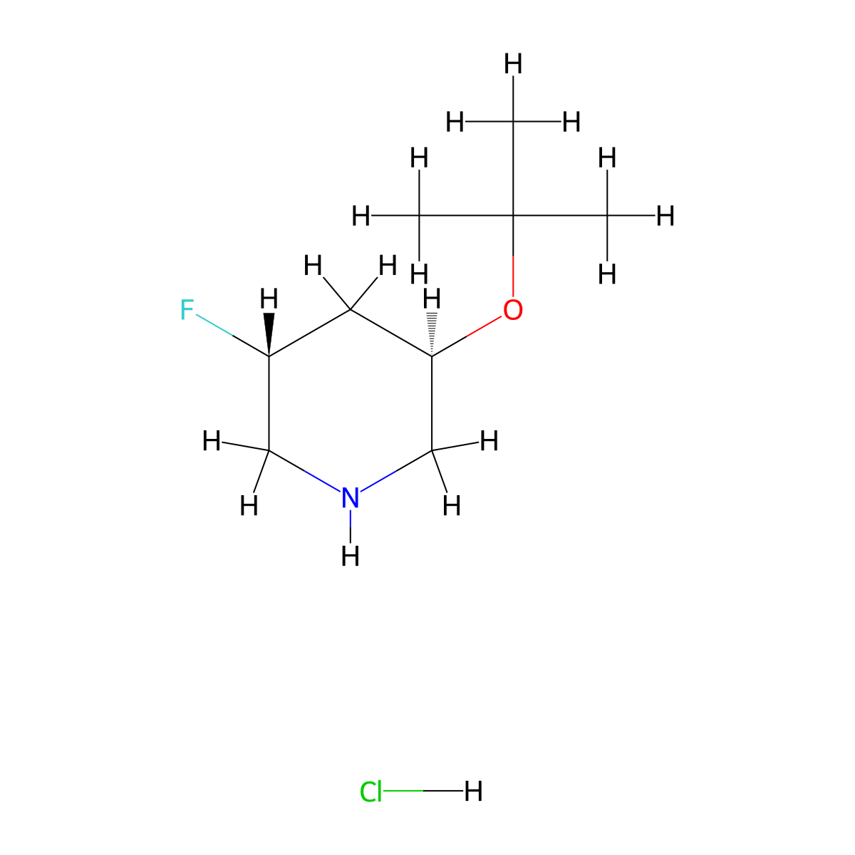 (3R,5R)-3-(tert-butoxy)-5-fluoropiperidine hydrochloride molecular structure, CAS 2728726-78-9