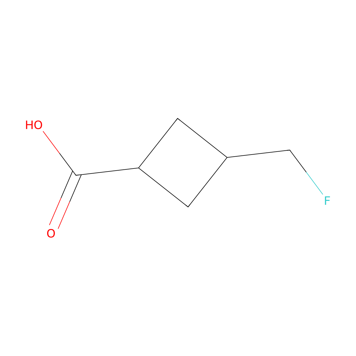 Rac-(1r,3r)-3-(fluoromethyl)cyclobutane-1-carboxylic acid molecular structure, CAS 2728726-83-6