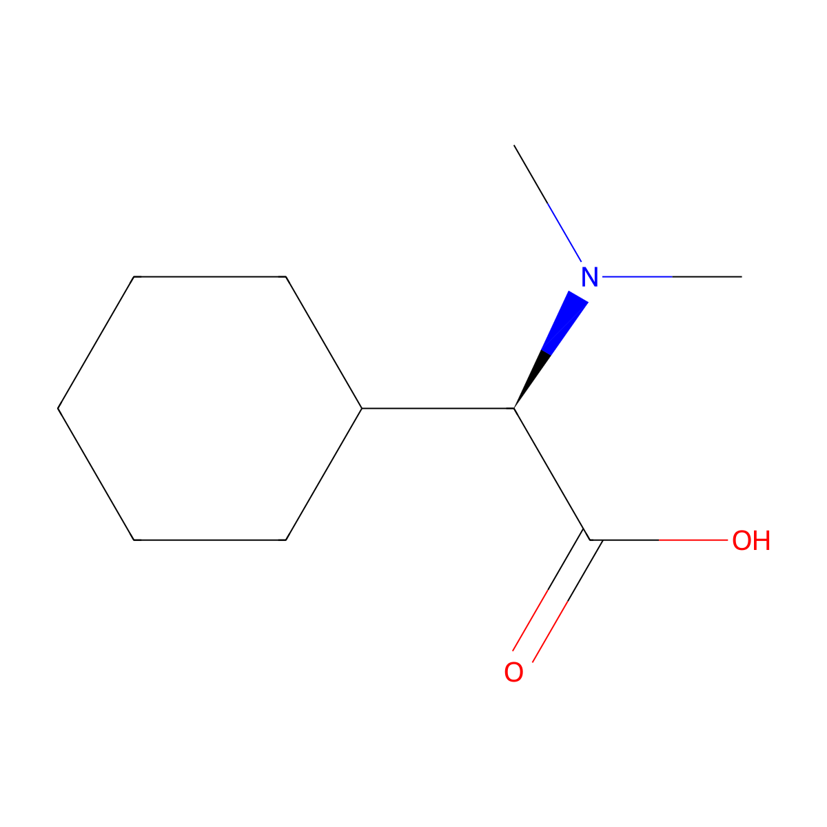 (2R)-2-cyclohexyl-2-(dimethylamino)acetic acid molecular structure, CAS 2728727-59-9