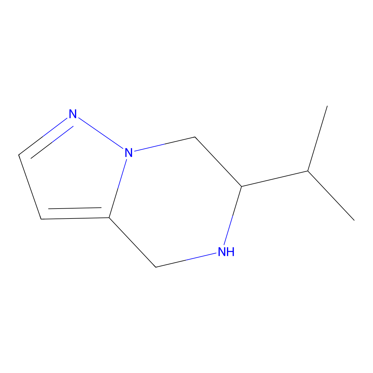 (6R)-6-(propan-2-yl)-4H,5H,6H,7H-pyrazolo[1,5-a]pyrazine molecular structure, CAS 2728727-61-3