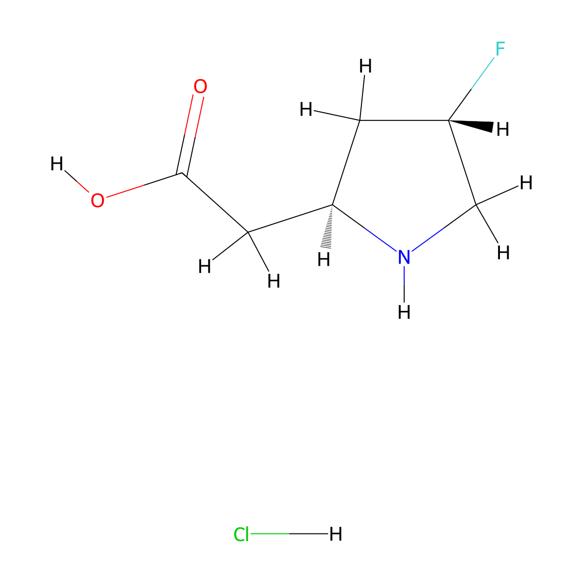 2-[(2S,4S)-4-fluoropyrrolidin-2-yl]aceticacidhydrochloride molecular structure, CAS 2728727-63-5