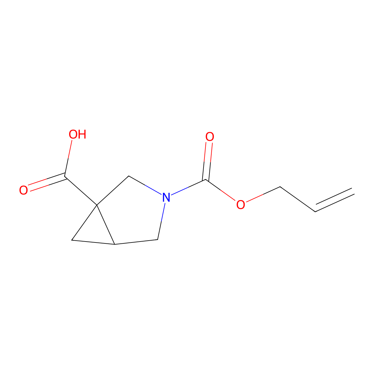 (1R,5R)-3-[(prop-2-en-1-yloxy)carbonyl]-3-azabicyclo[3.1.0]hexane-1-carboxylic acid molecular structure, CAS 2728727-78-2