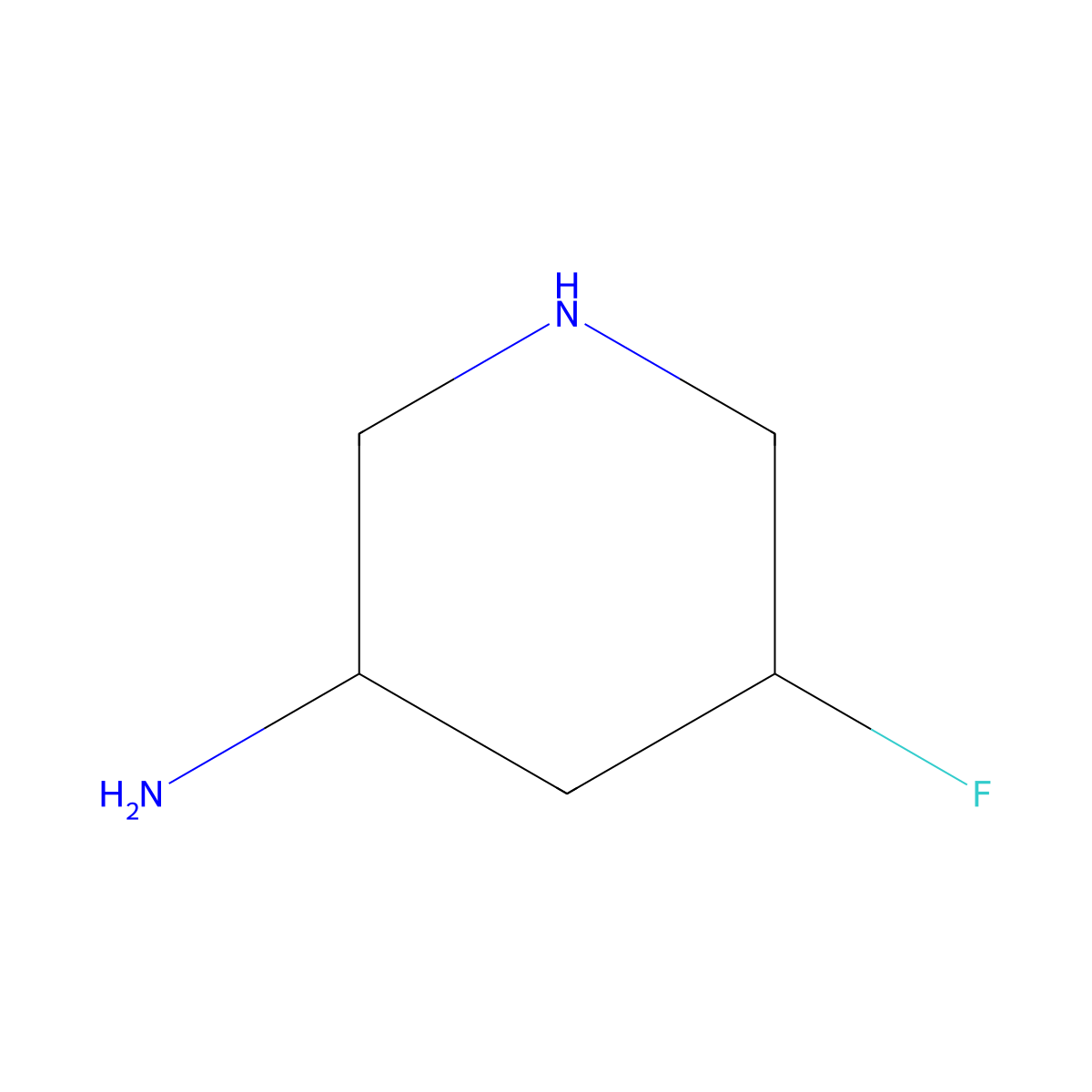 (3S,5R)-5-fluoropiperidin-3-amine molecular structure, CAS 2728727-96-4