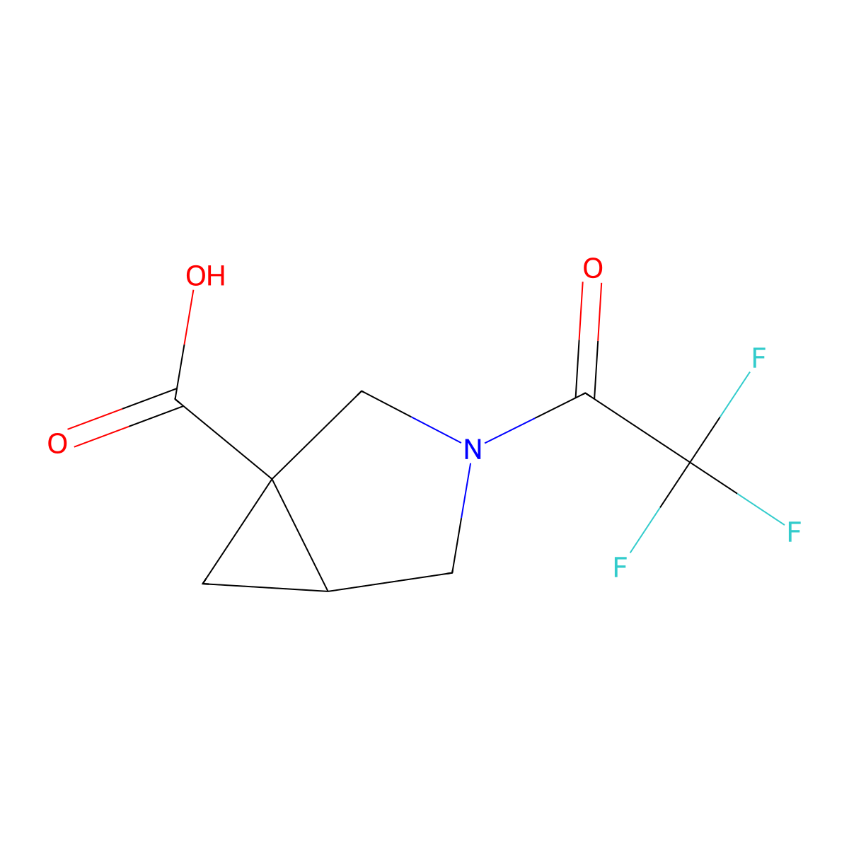(1R,5R)-3-(2,2,2-trifluoroacetyl)-3-azabicyclo[3.1.0]hexane-1-carboxylic acid molecular structure, CAS 2728728-11-6