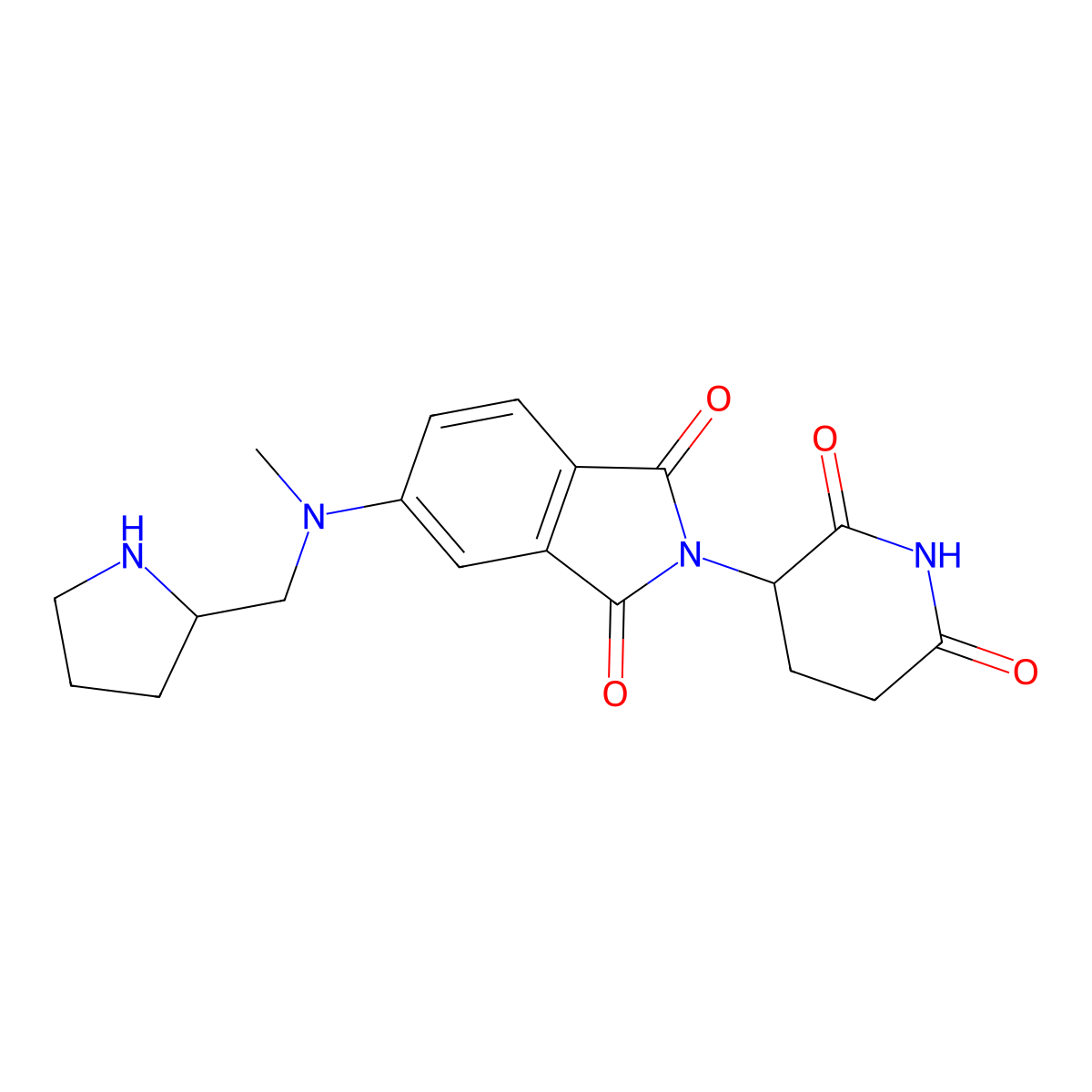 2-(2,6-dioxopiperidin-3-yl)-5-[methyl({[(2R)-pyrrolidin-2-yl]methyl})amino]-2,3-dihydro-1H-isoindole-1,3-dione molecular structure, CAS 2728765-88-4