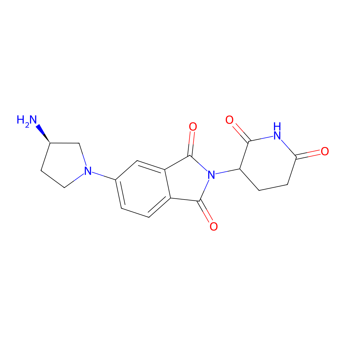 5-[(3R)-3-aminopyrrolidin-1-yl]-2-(2,6-dioxopiperidin-3-yl)-2,3-dihydro-1H-isoindole-1,3-dione molecular structure, CAS 2728780-11-6
