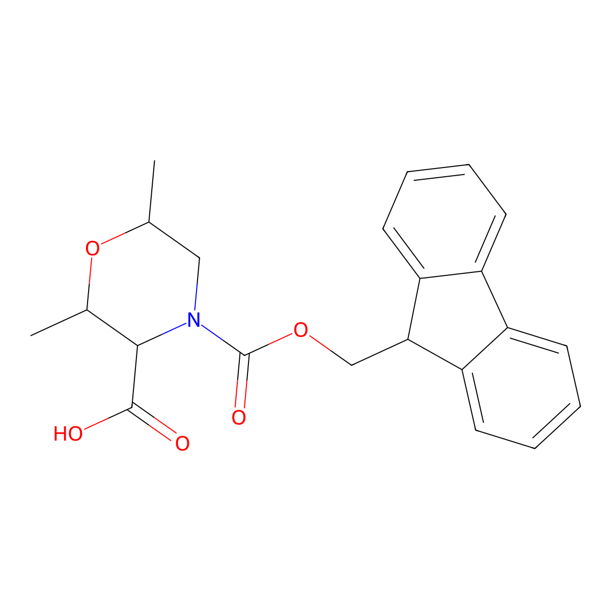 (2R,6S)-4-{[(9H-fluoren-9-yl)methoxy]carbonyl}-2,6-dimethylmorpholine-3-carboxylic acid molecular structure, CAS 2728780-19-4