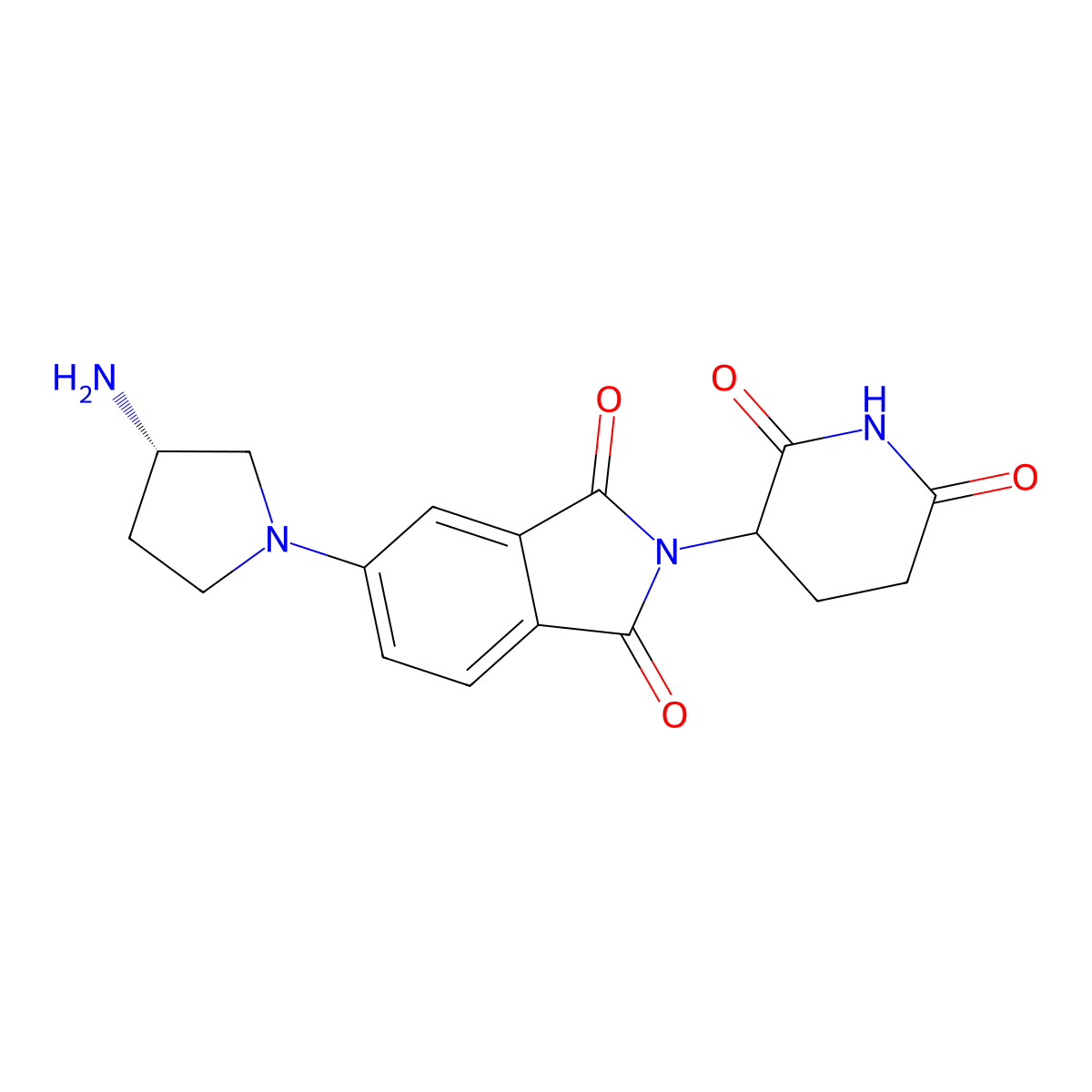 5-[(3S)-3-aminopyrrolidin-1-yl]-2-(2,6-dioxopiperidin-3-yl)-2,3-dihydro-1H-isoindole-1,3-dione molecular structure, CAS 2728780-27-4