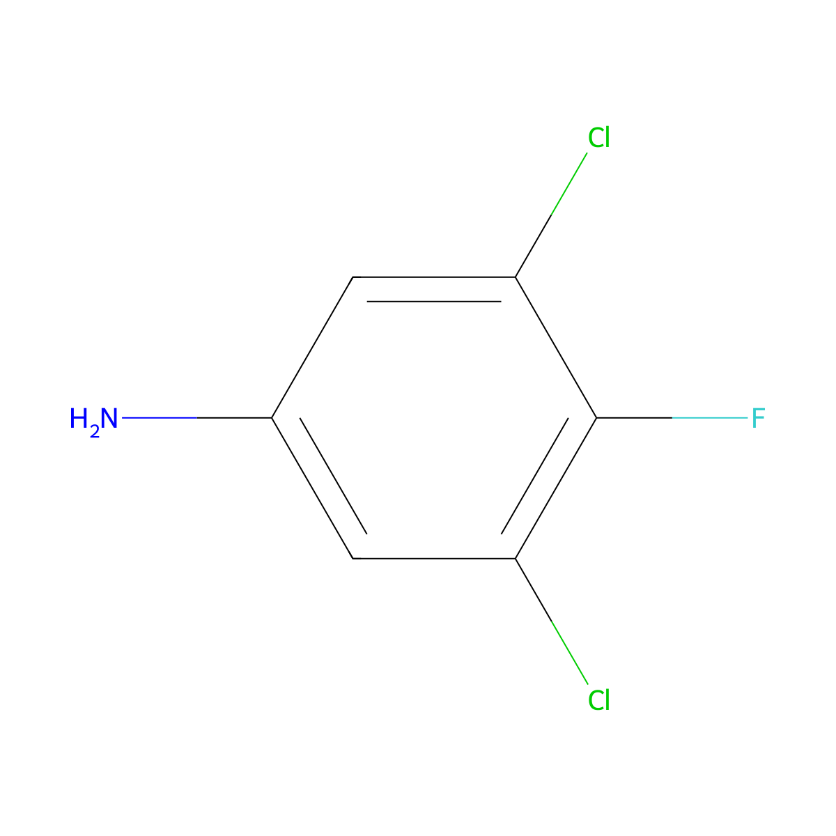 3,5-Dichloro-4-fluoroaniline molecular structure, CAS 2729-34-2