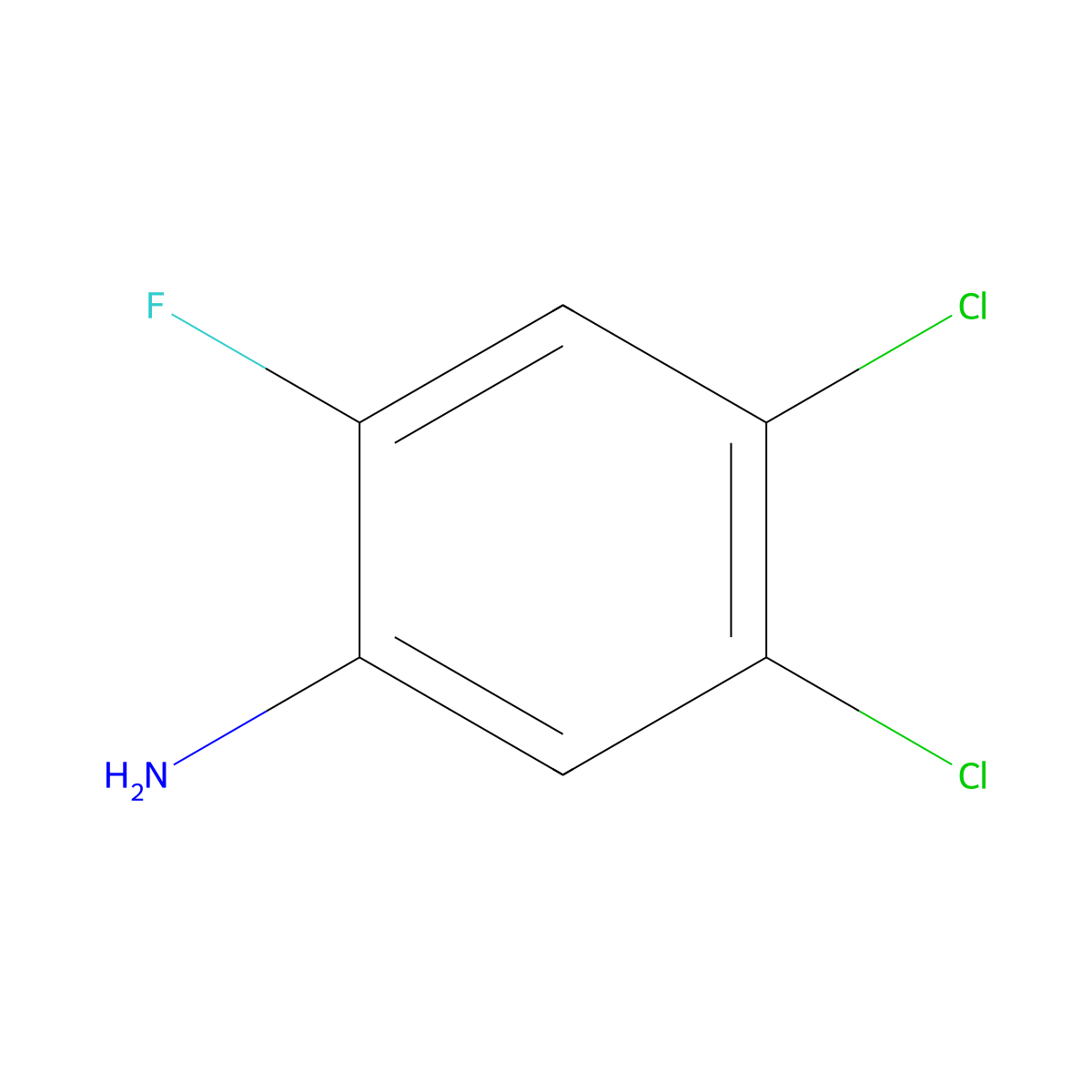 4,5-Dichloro-2-fluoroaniline molecular structure, CAS 2729-36-4