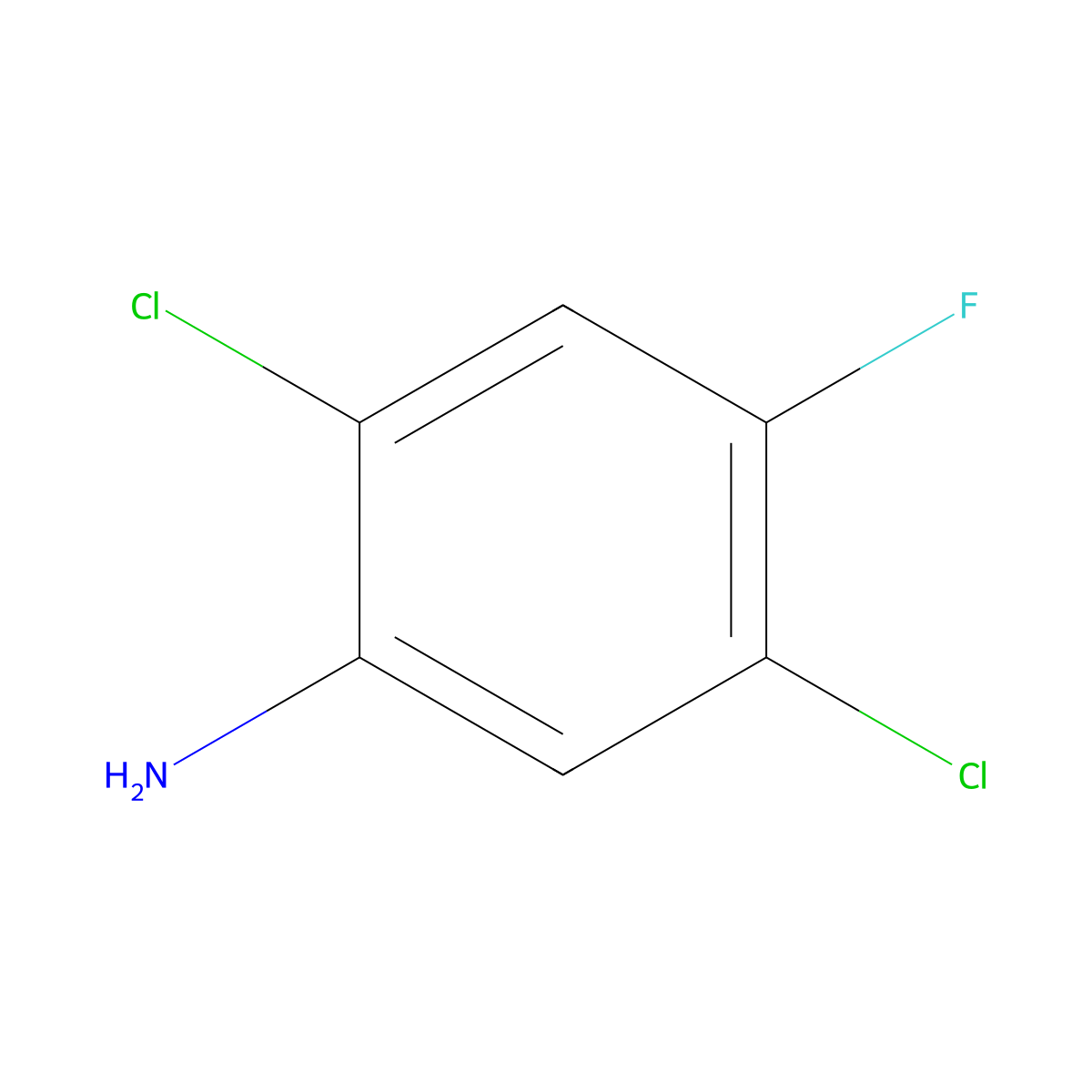 2,5-Dichloro-4-fluoroaniline molecular structure, CAS 2729-37-5