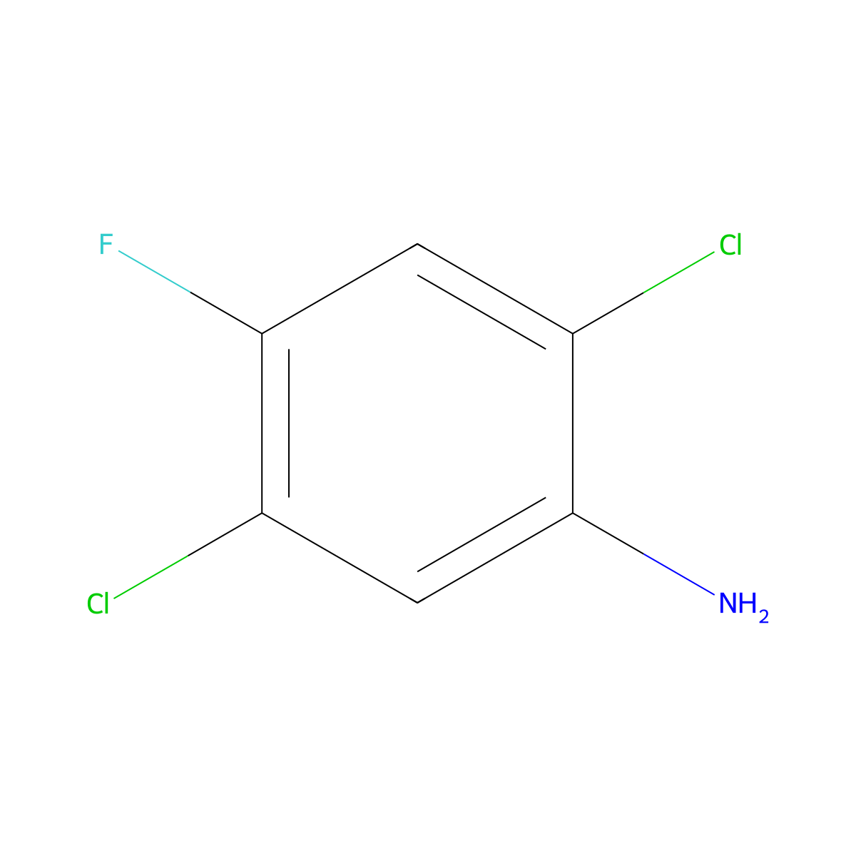2,5-Dichloro-4-fluoroaniline molecular structure, CAS 2729-37-5