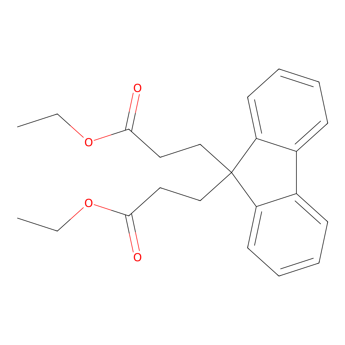 9,9-Fluorenedipropionic acid, diethyl ester molecular structure, CAS 27292-19-9