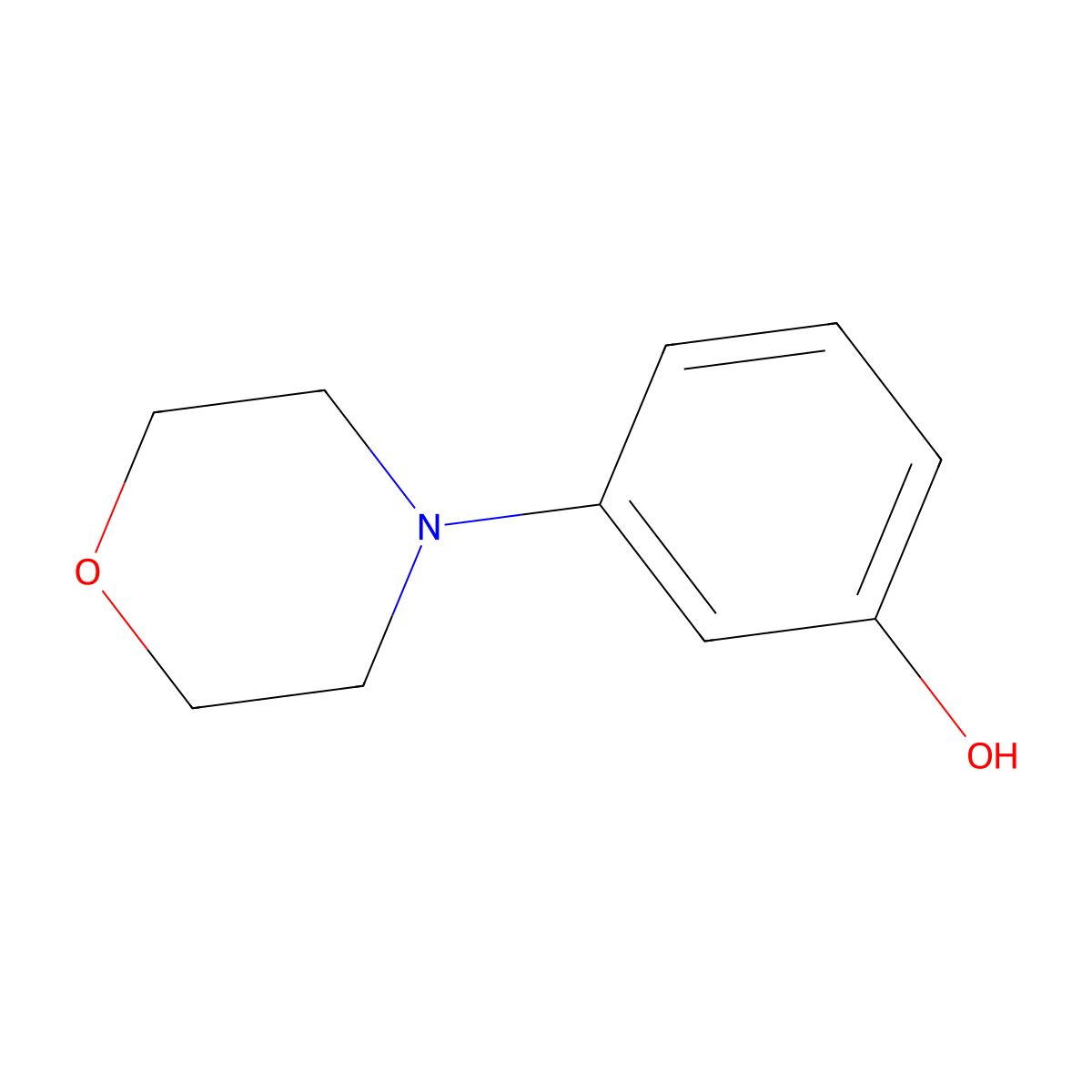 3-Morpholinophenol molecular structure, CAS 27292-49-5