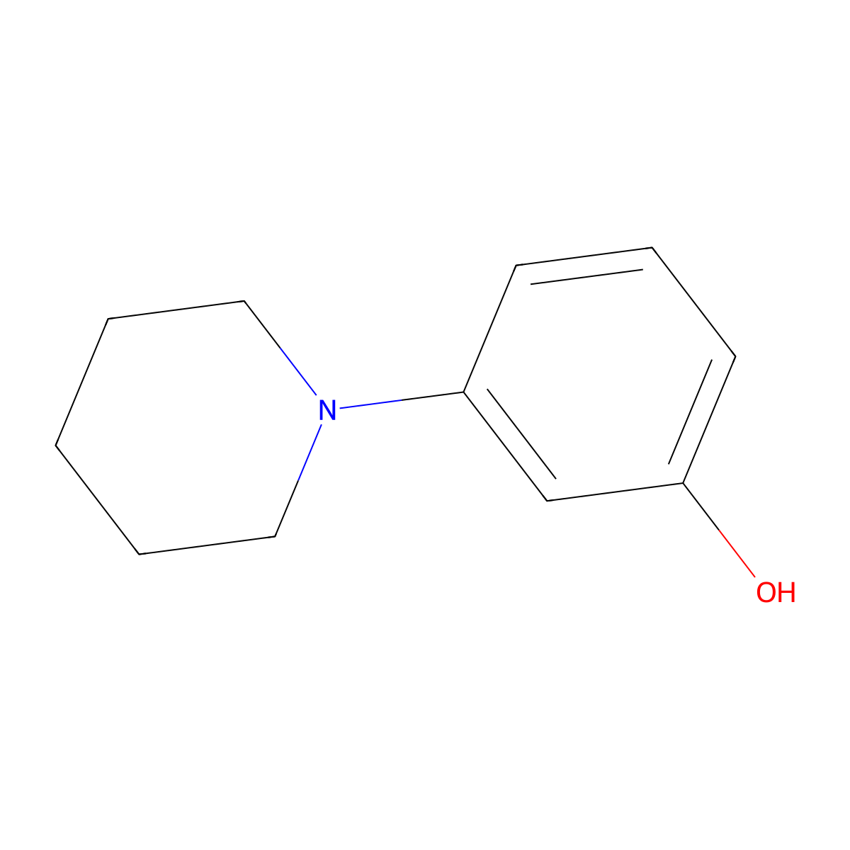 3-(Piperidin-1-yl)phenol molecular structure, CAS 27292-50-8