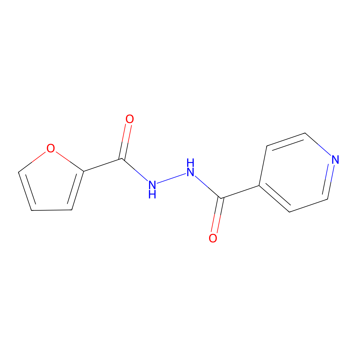 Hydrazine, 1-(2-furoyl)-2-isonicotinoyl- molecular structure, CAS 27293-28-3